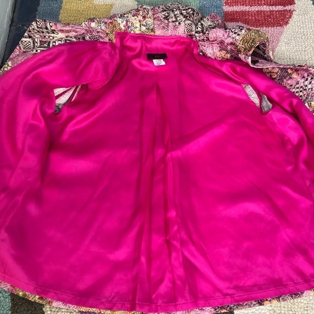 I.C.Collection Women Medium Shimmery Multicolor Swing Jacket Wired Collar - Picture 8 of 8